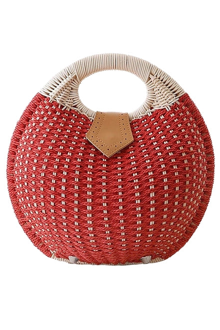 Crochet Rattan Circle Beach Bag