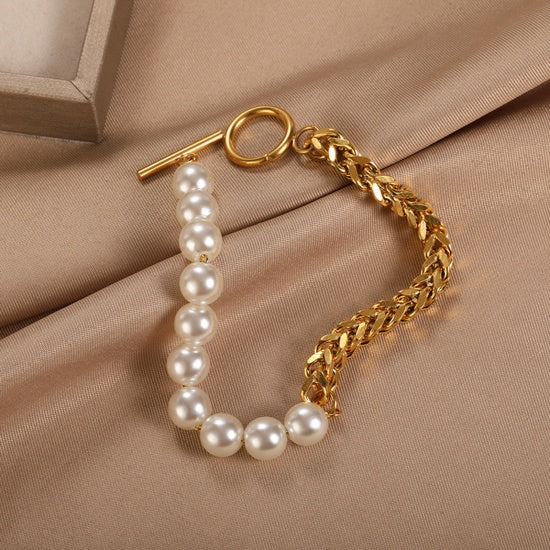 18K Gold Plated Splicing Foxtail Chain Bracelet