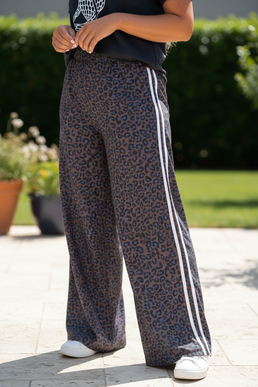 Blakeley Knox Boxer Cheetah Pants - White Stripes