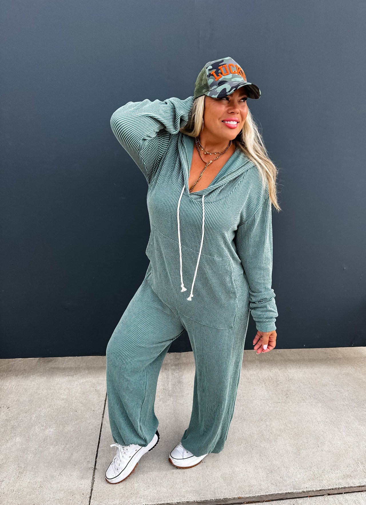 Ribbed Hoodie Jumpsuit