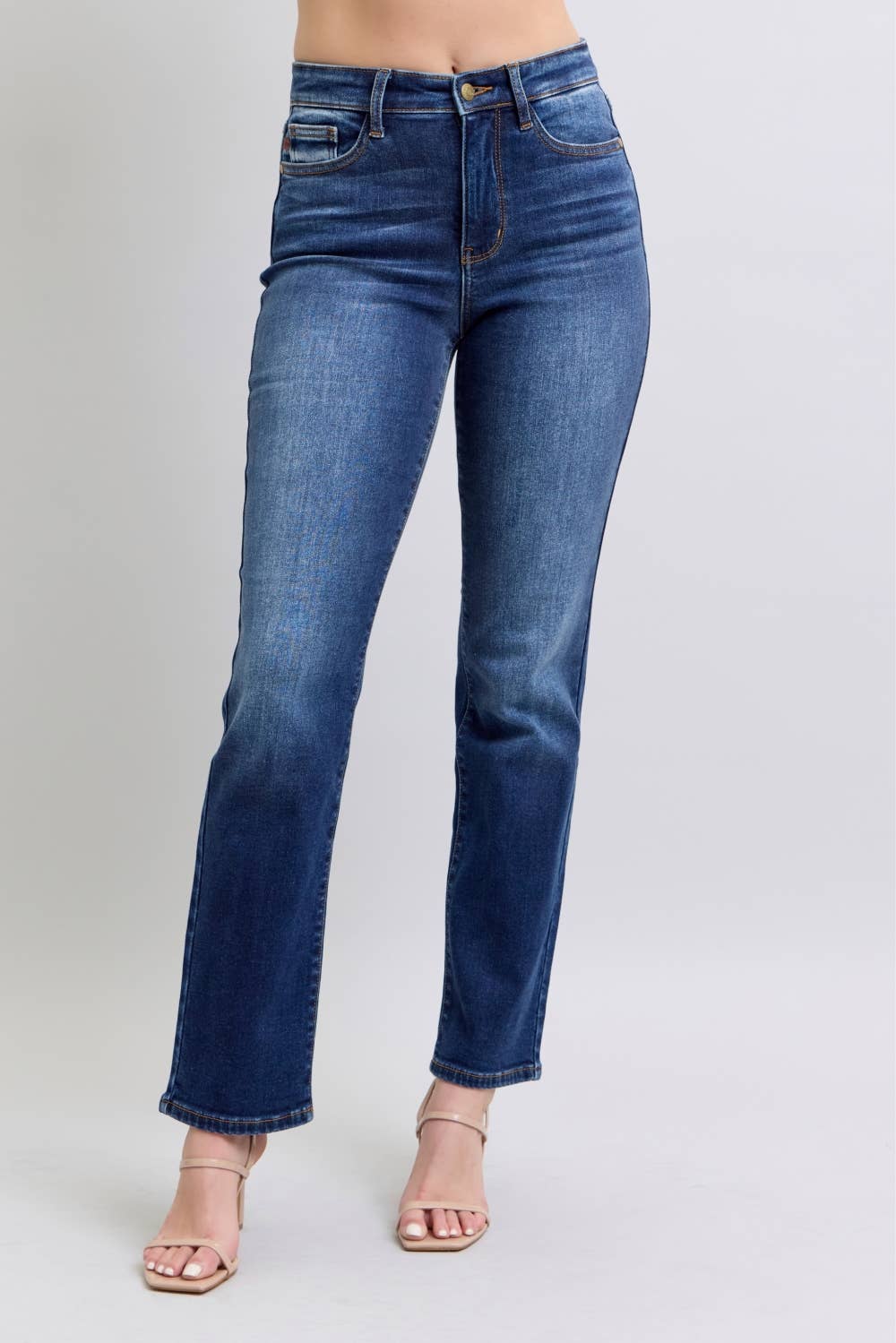 Vintage Wash Thermal Straight Jeans