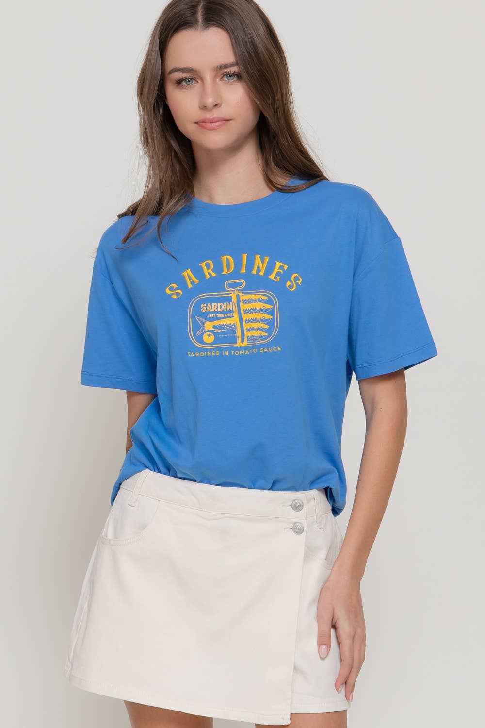 Plus Size Short Sleeve Crew Neck Embroidered Crew Neck Top