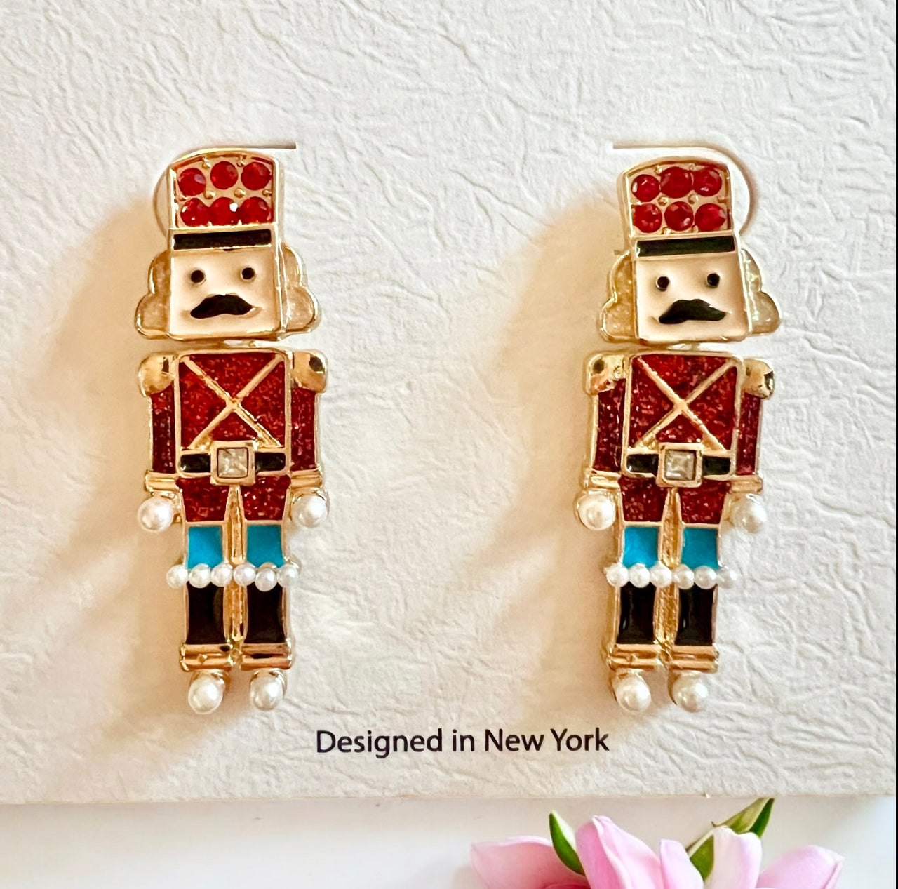 Nutcracker Enamel Earrings