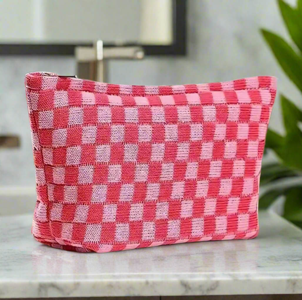 Eva Checkerboard Makeup Bag