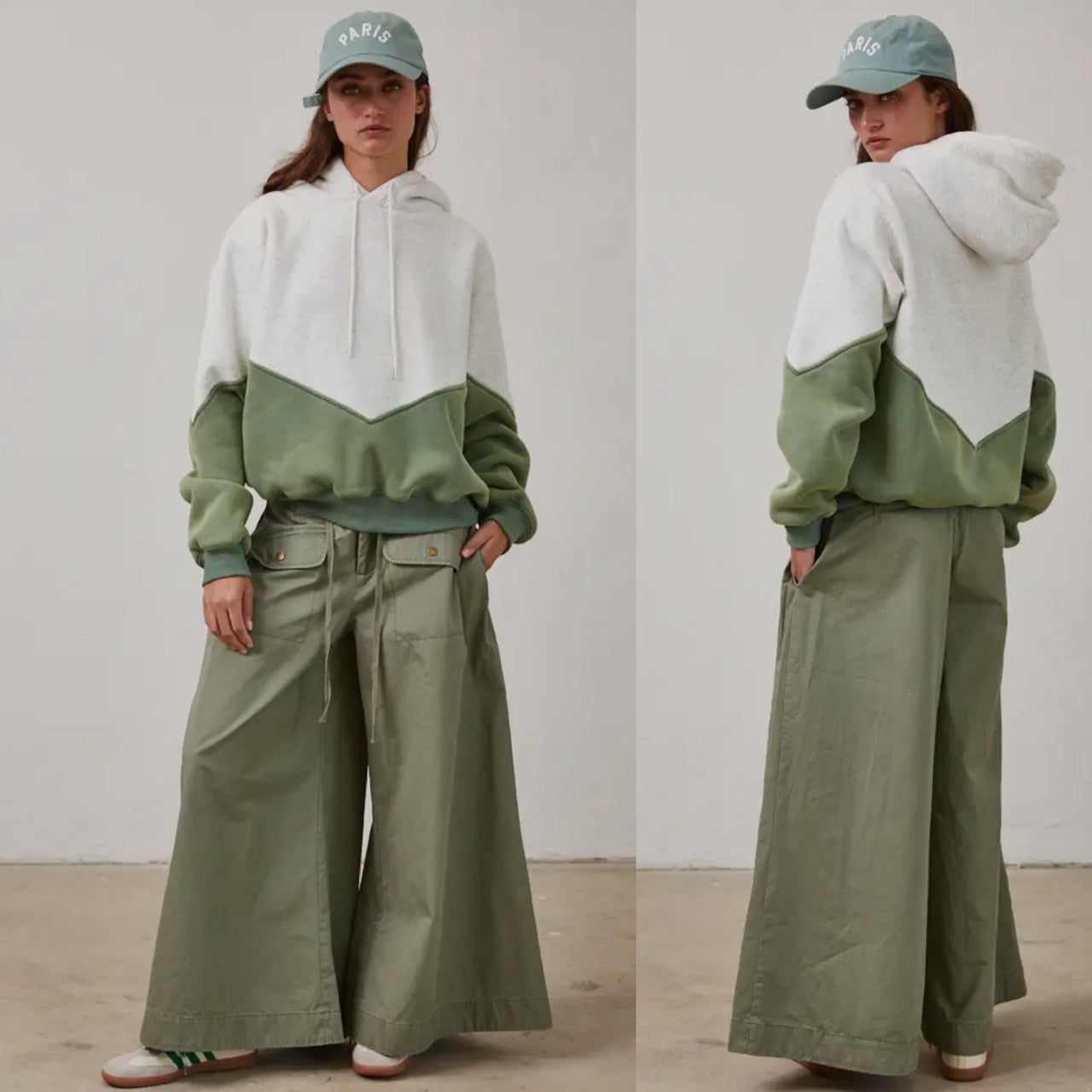 Two Tone Color Block Soft Fleece Hoodie