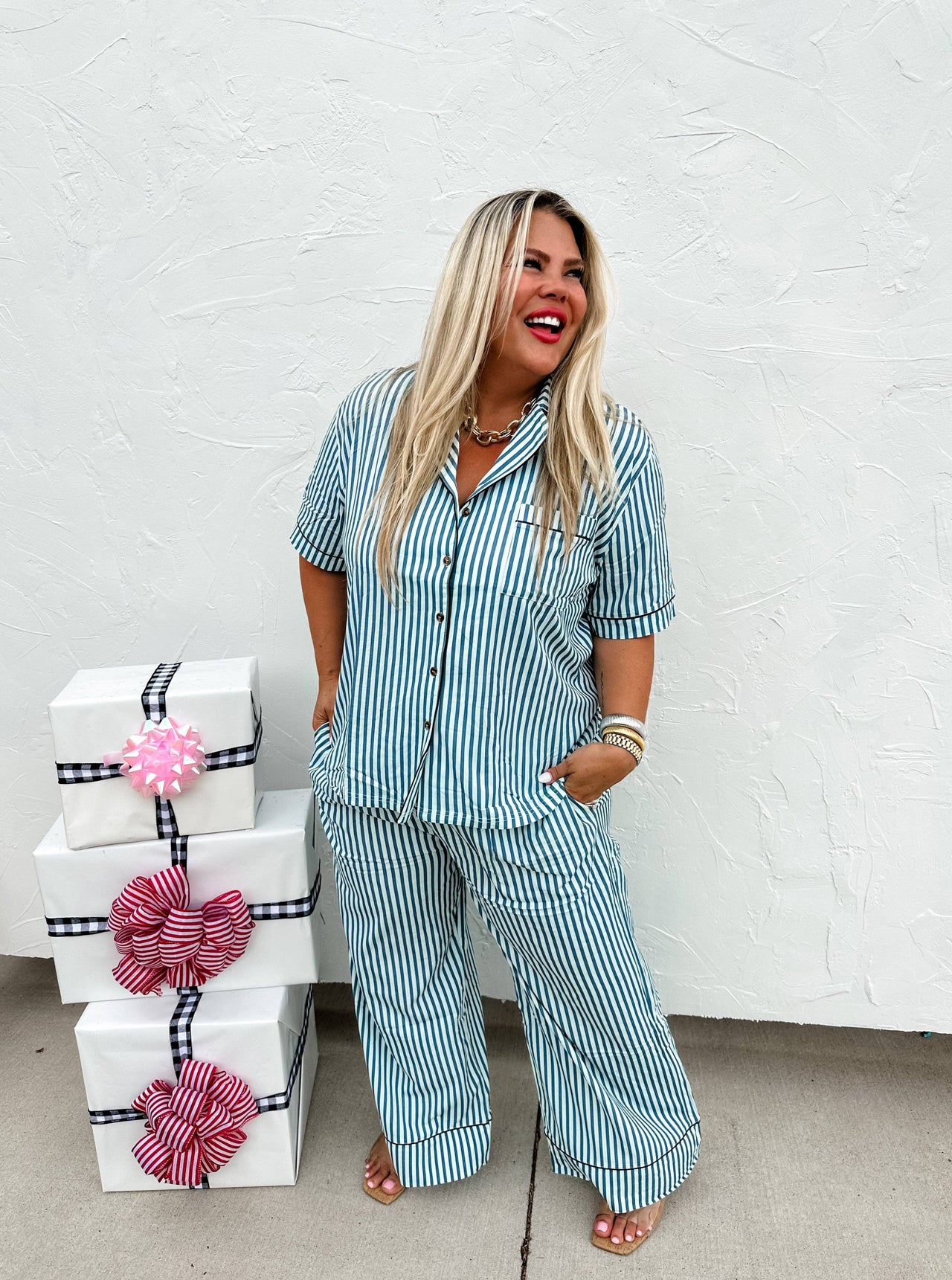 Striped Relaxed Fit Luxe PJ Set