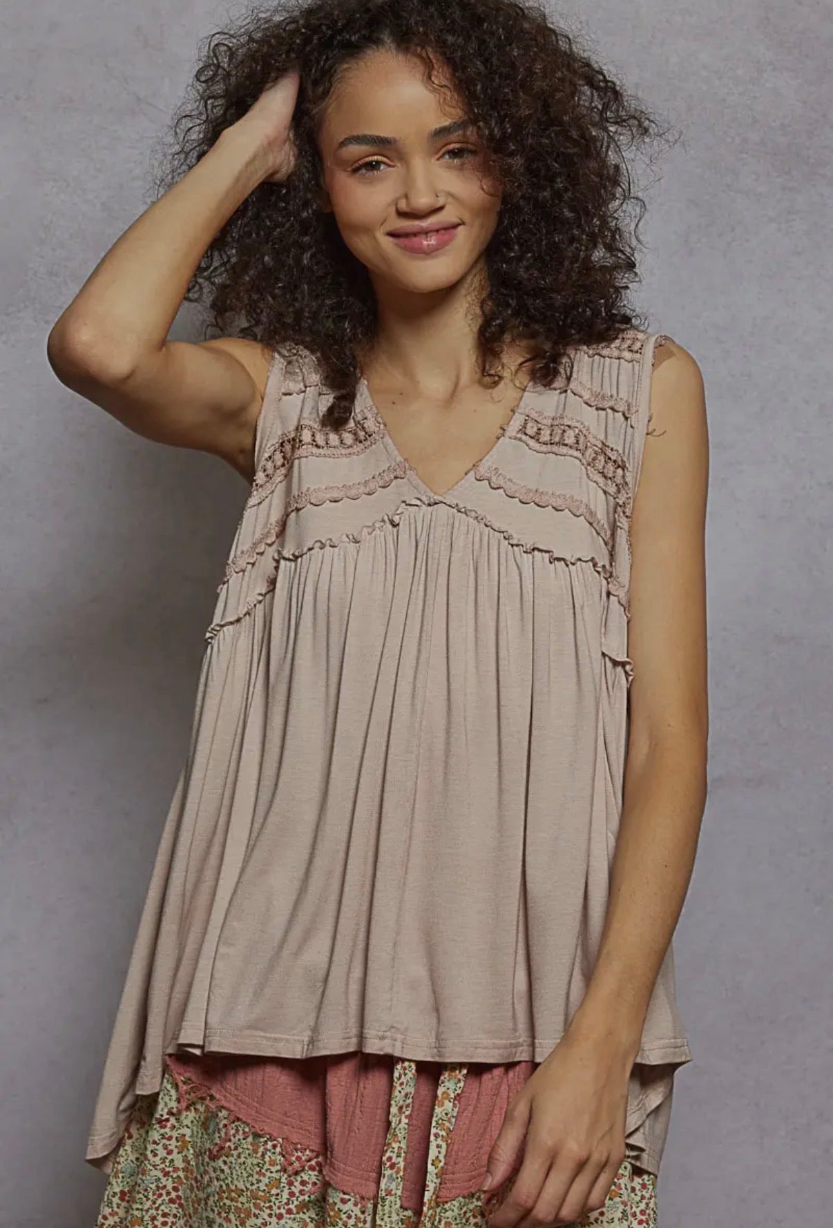 Sleeveless Loose Fit Baby Doll Casual Knit Top