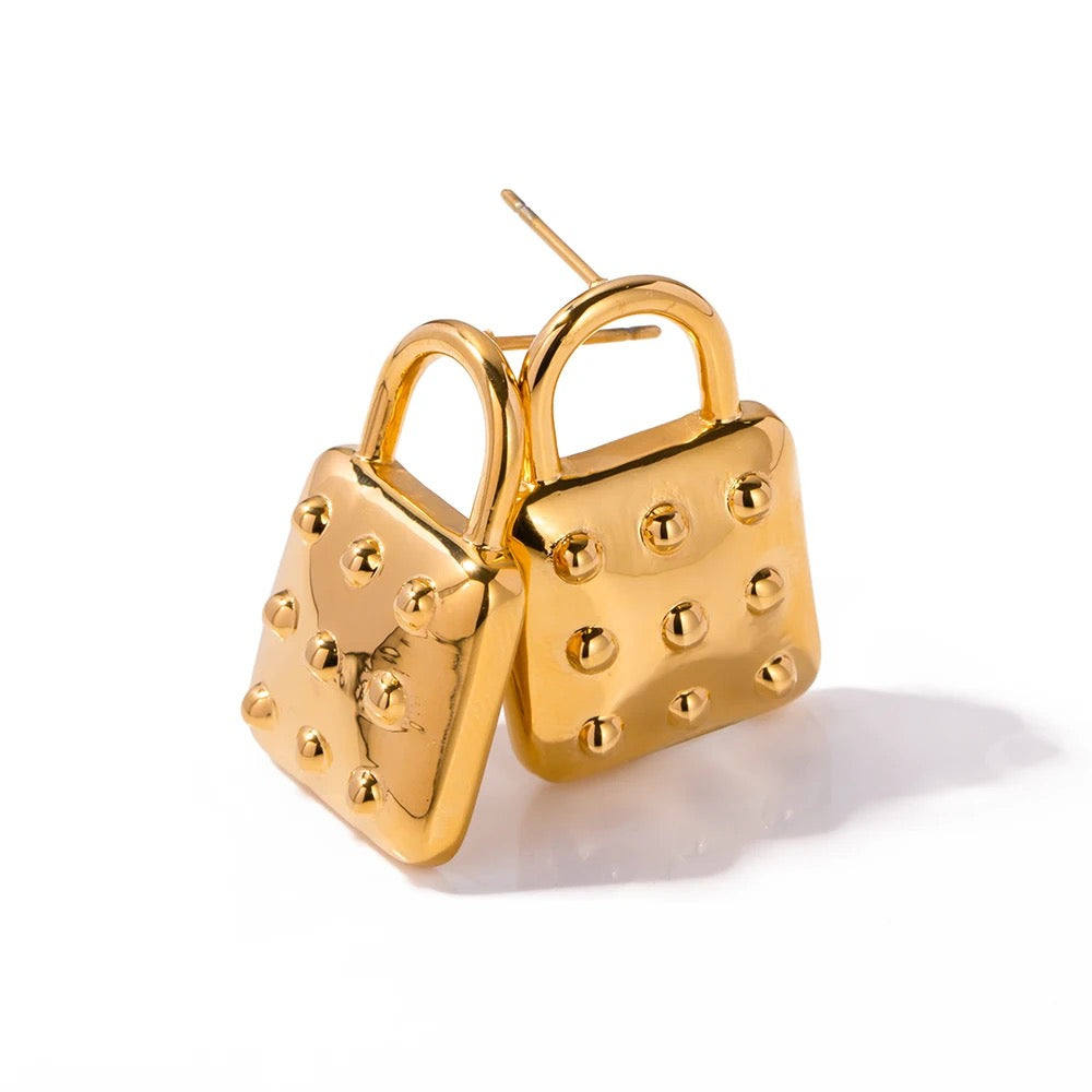 Luxury Bag 18K Gold Plates Earrings