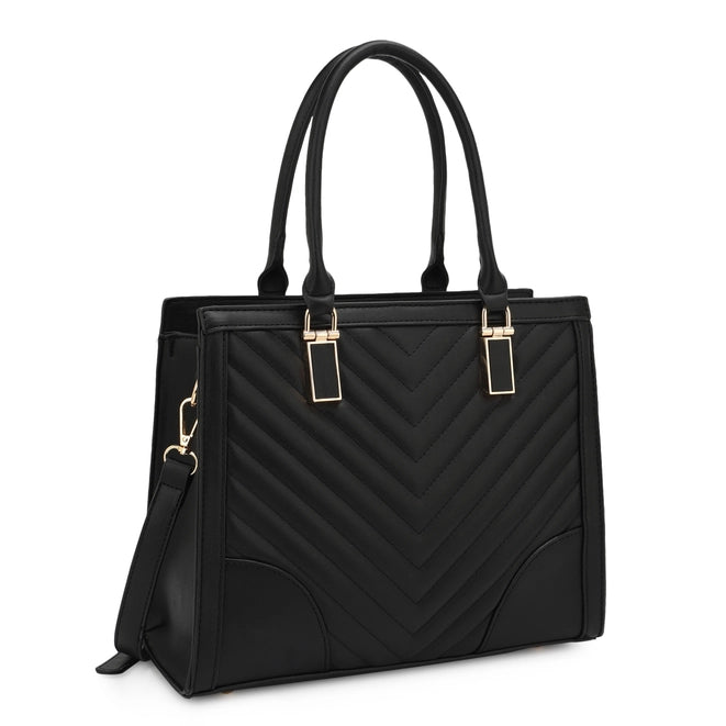 Athena Chevron Satchel Crossbody Bag