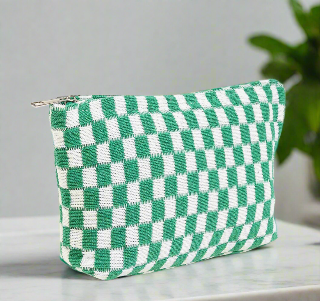 Eva Checkerboard Makeup Bag