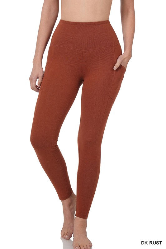 Better Cotton Wide Waistband Pocket Leggings-FINAL SALE