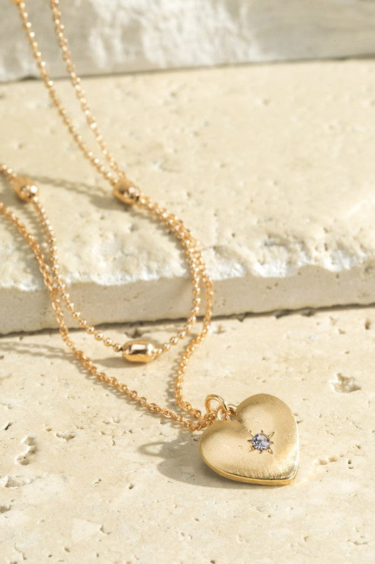 Heart Pendant Layered Necklace