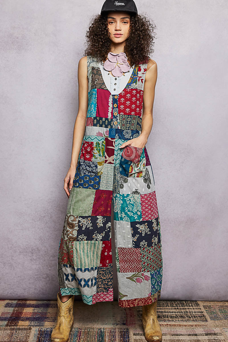 POL One Of A Kind V-Neck Printed Jumpsuit