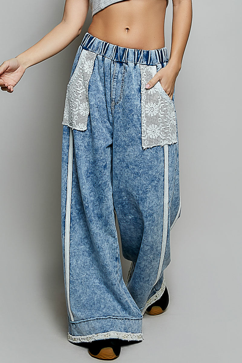 POL Denim Lace Pants