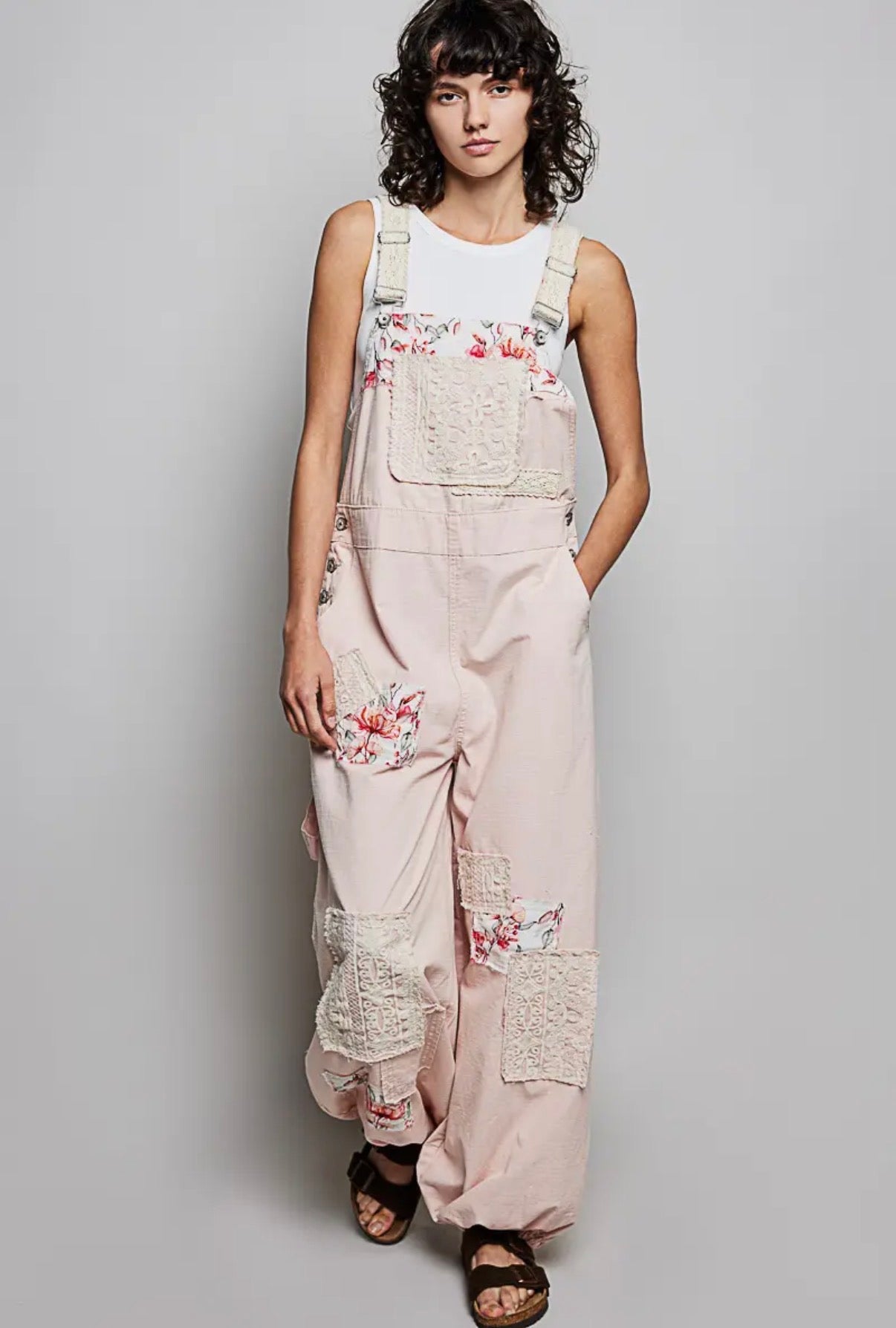 POL Pink Floral Jumpsuit