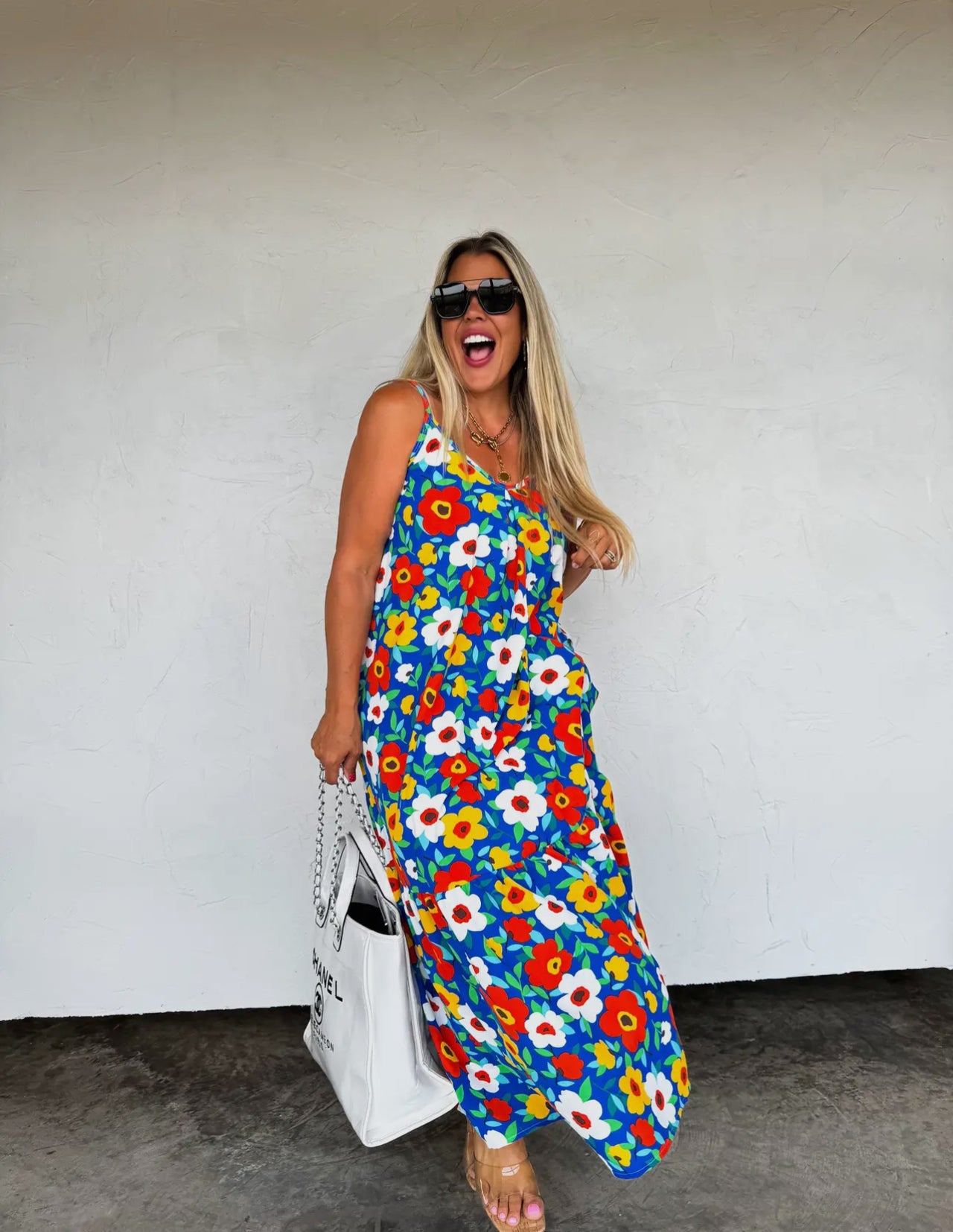 Blakeley Royal Blue Floral Sundress
