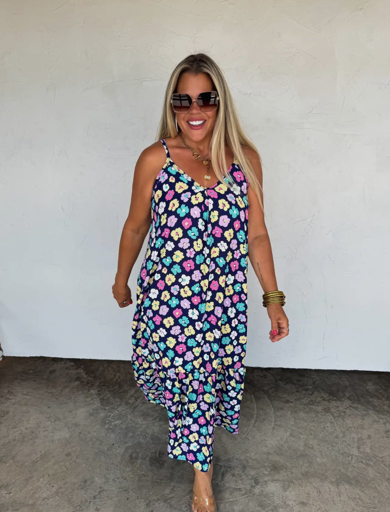 Blakeley Navy Blue Floral Sundress