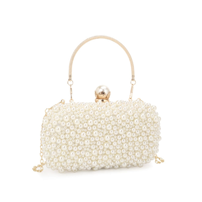 Paisley Faux Pearl Evening/Crossbody Bag