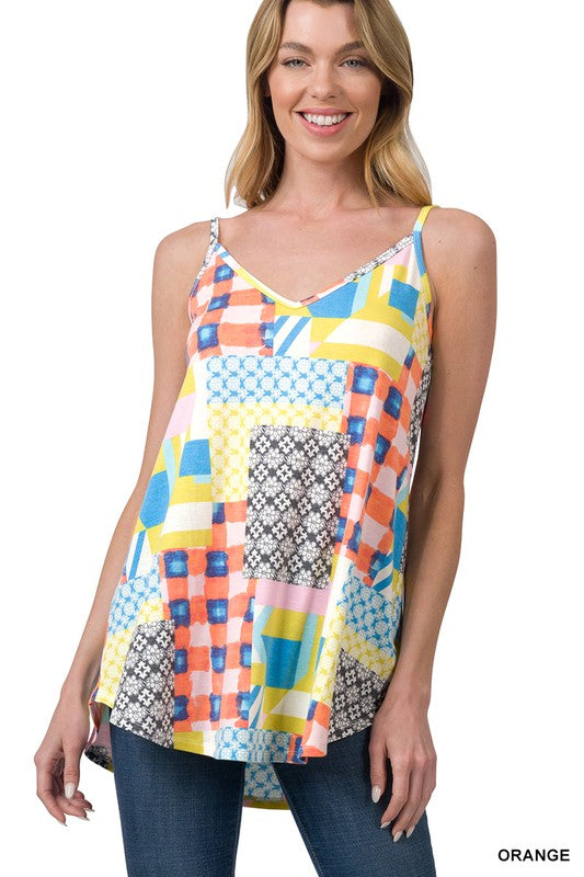 Printed Spaghetti Cami-FINAL SALE