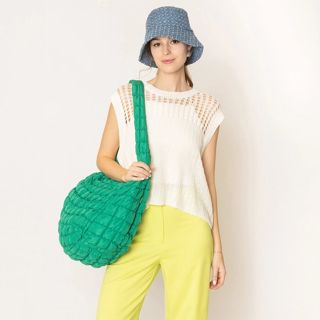 Quilted Puffer Shoulder/Crossbody Cloud Bag