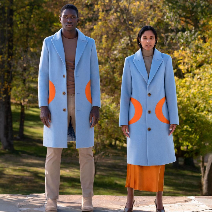 Tan France for Was Him - The Chequer Coat - Blue