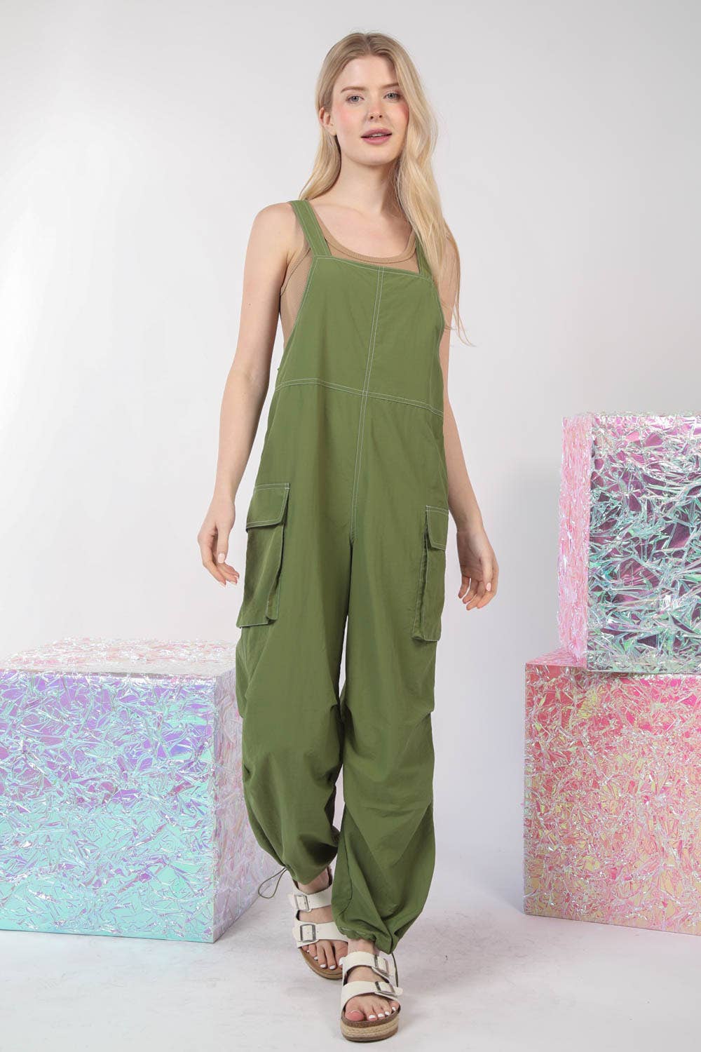 Casual Sleeveless Cargo Jumpsuit