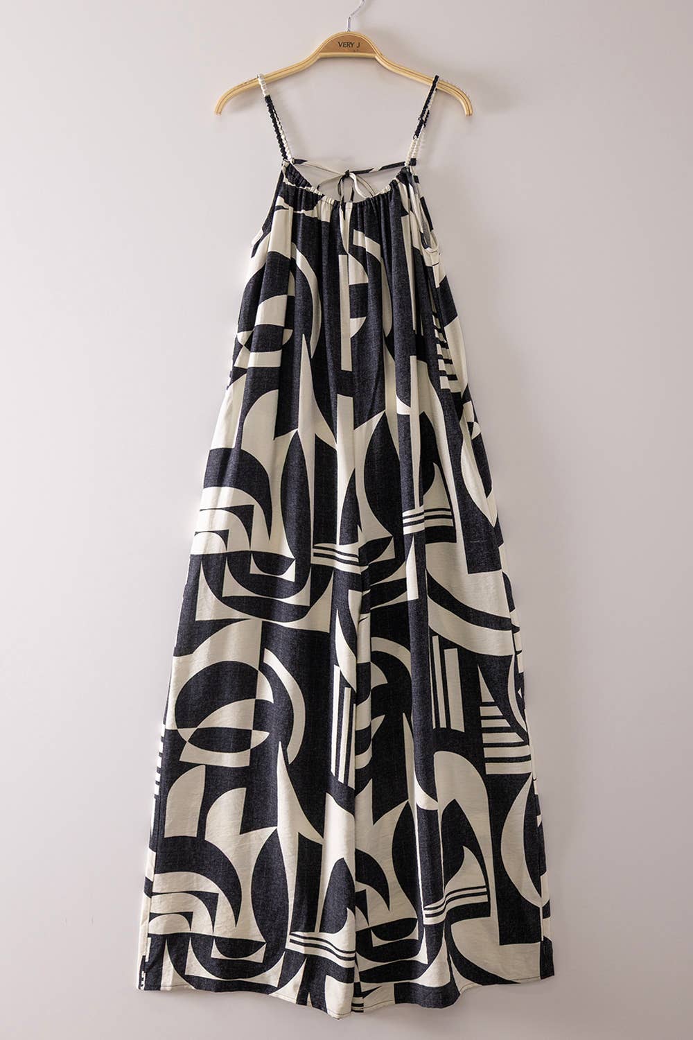 Sleeveless Oversized Abstract Print Jumpsuit